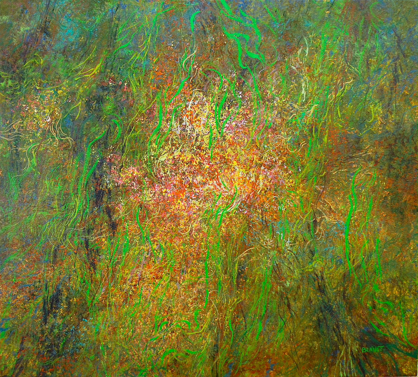 Bennett - Abstract 163, Willows and Wildflowers