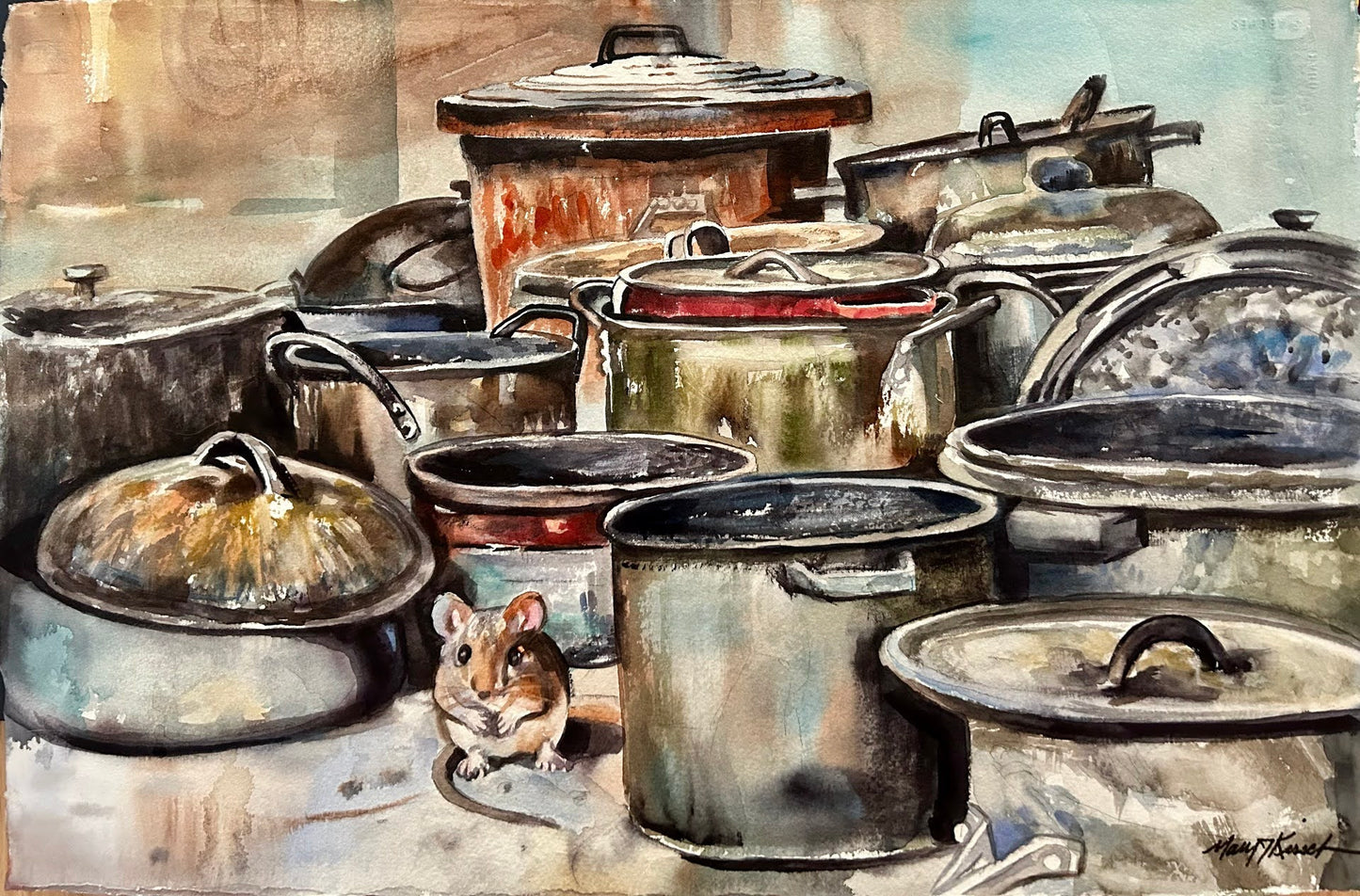 Raku mouse - Mary Kirsch