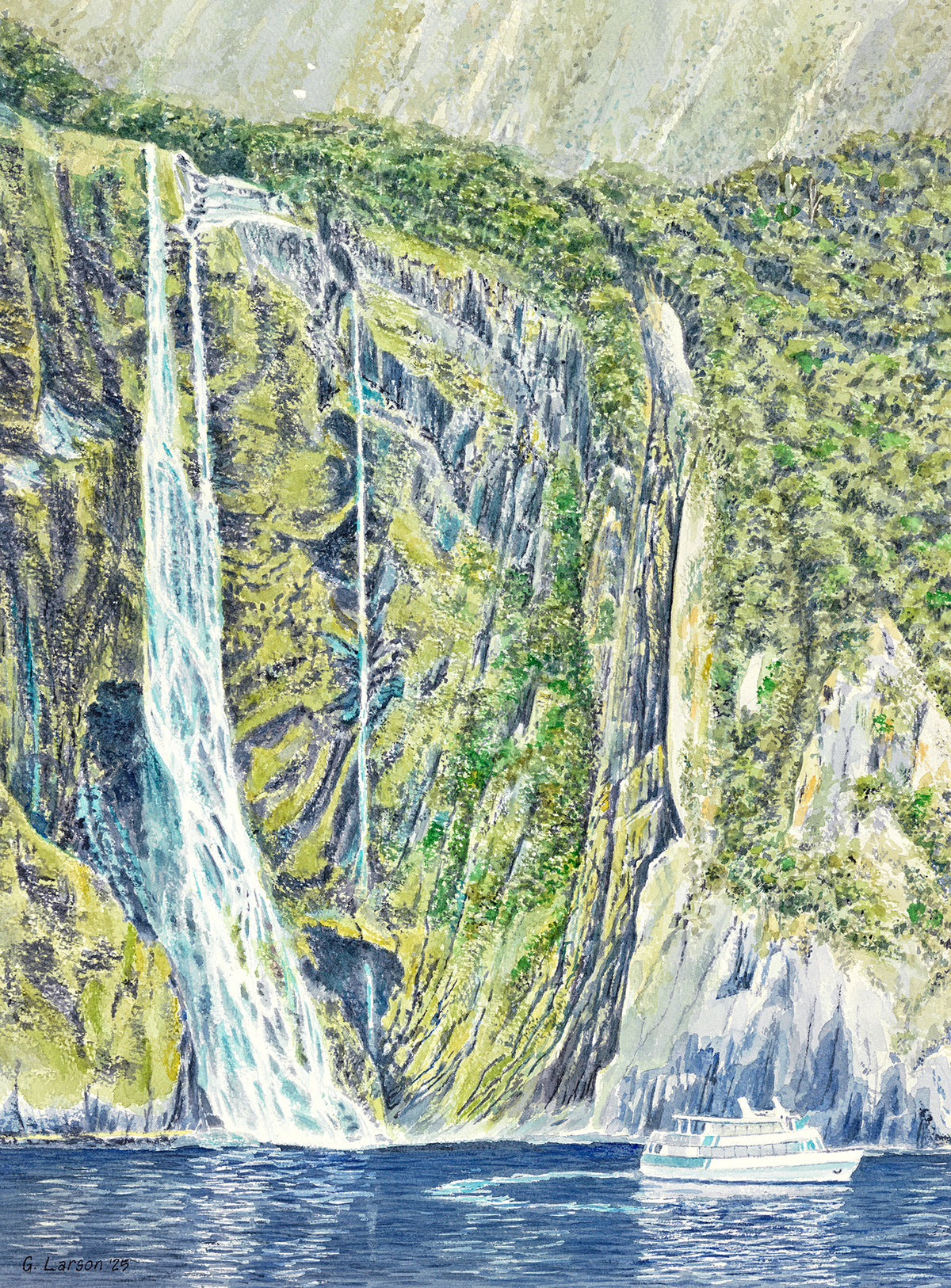 Stirling Falls - Milford Sound, New Zealand-Gregory Larson