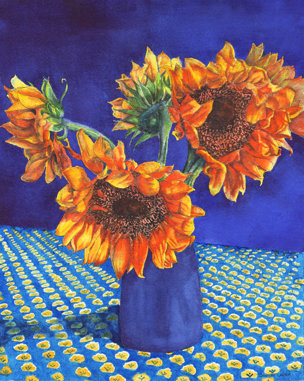 Five Sunflowers-Sharon Leiker