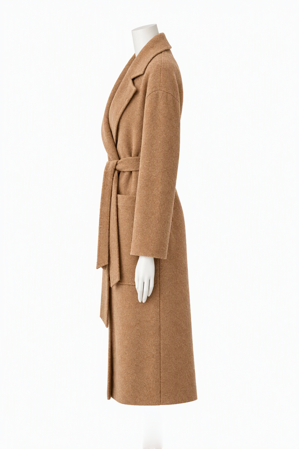 Camel Cashmere Wrap Coat