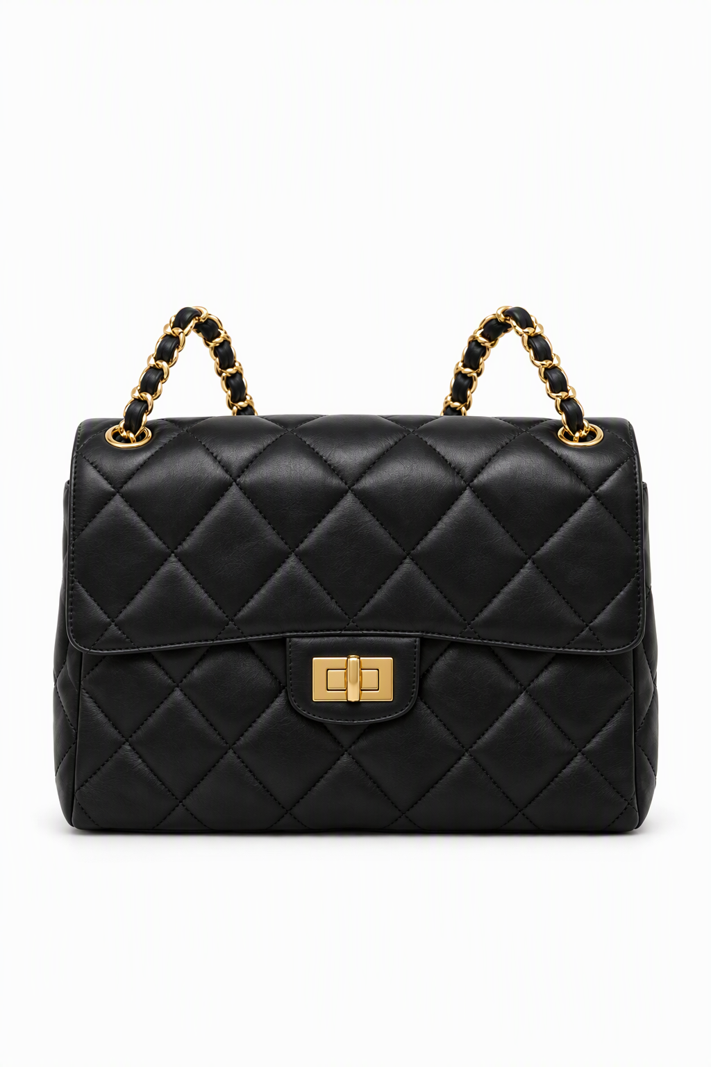 Black Quilted Chain Shoulder Bag