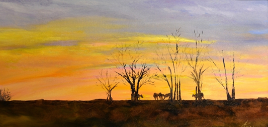 Gathering at Sunset - Annie Cummings