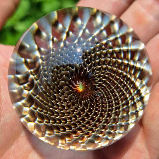 2" Marble with Electrum Reticello Design and Lab Grown Opal - Vaughn Evans