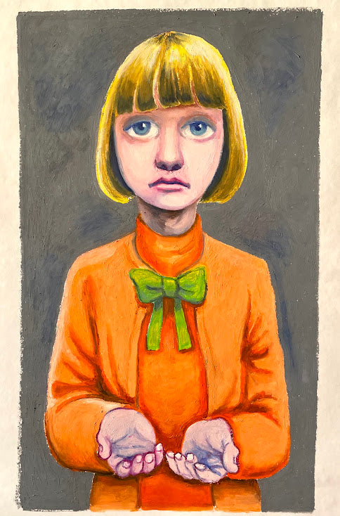 Pirtle - Girl with Green Bow and Orange Sweater