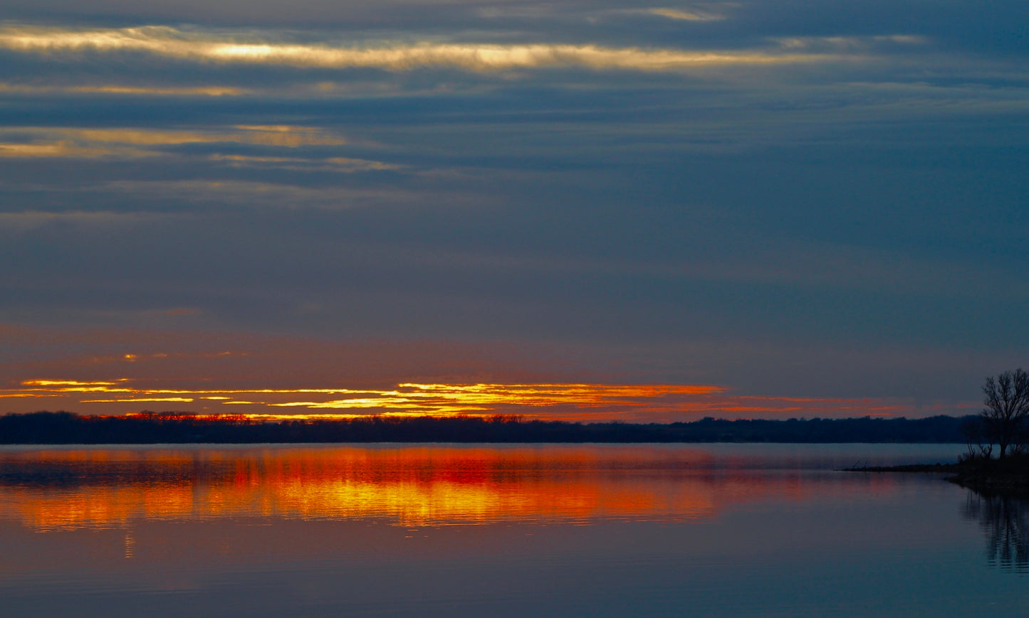 Hill - Late Autumn Sunset At Wichita Point
