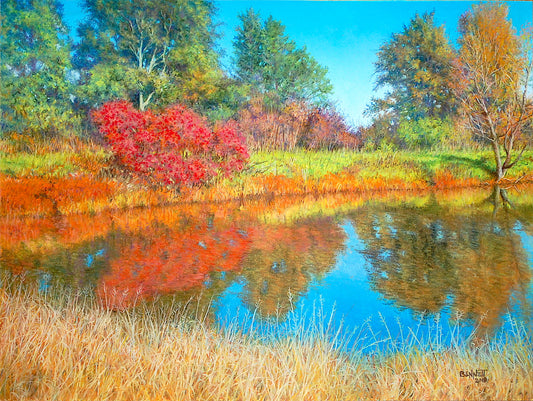Red Sumac on the Pond - Randall Bennett
