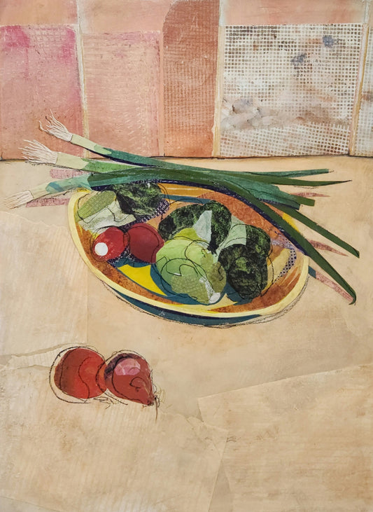 Veggies on a Yellow Dish - Elnora Nokes